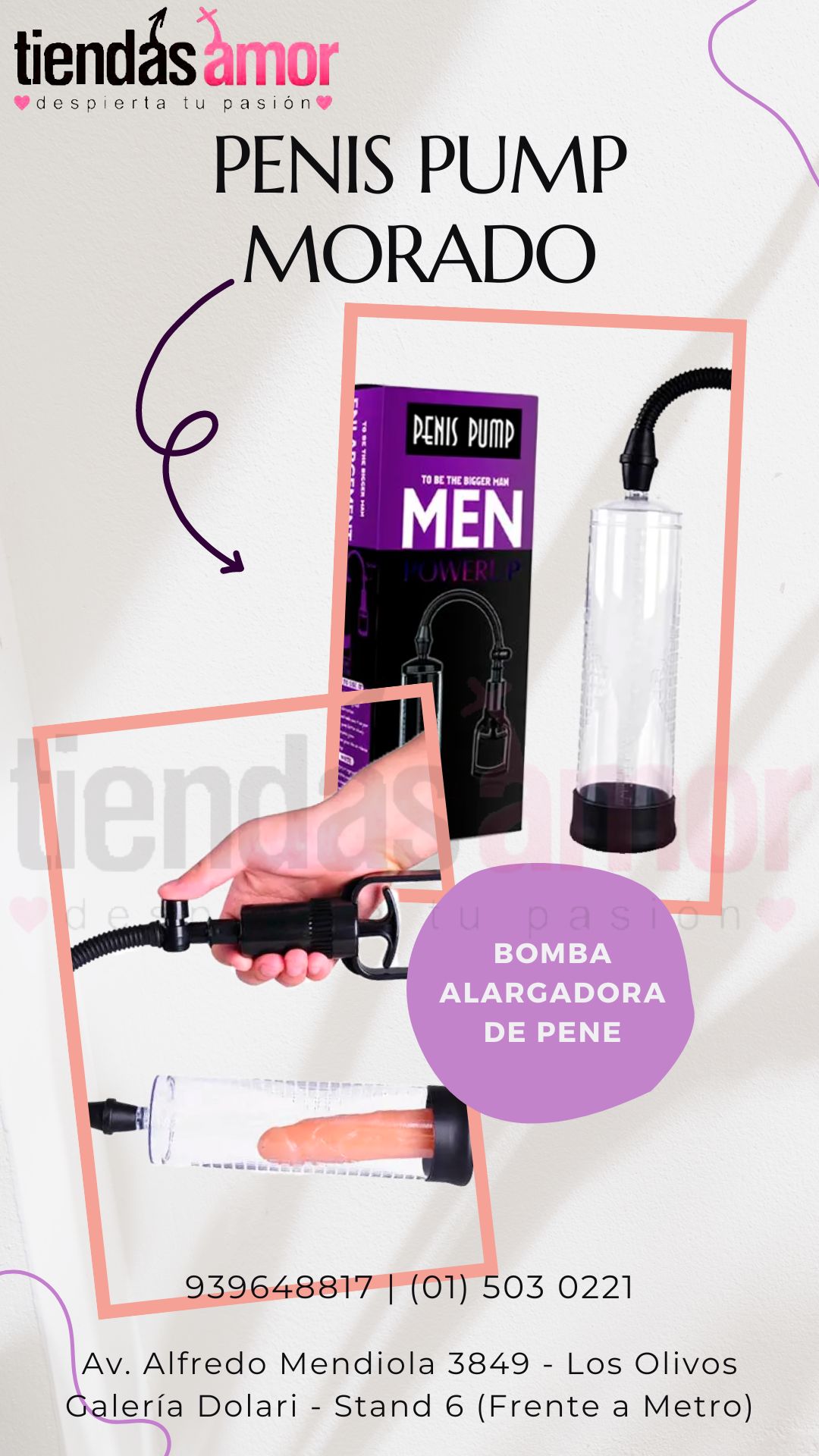 Bomba alargadora Penis Pump Morado